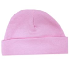 BH2: Baby Plain Pink Cotton Hat (Newborn) Made in UK